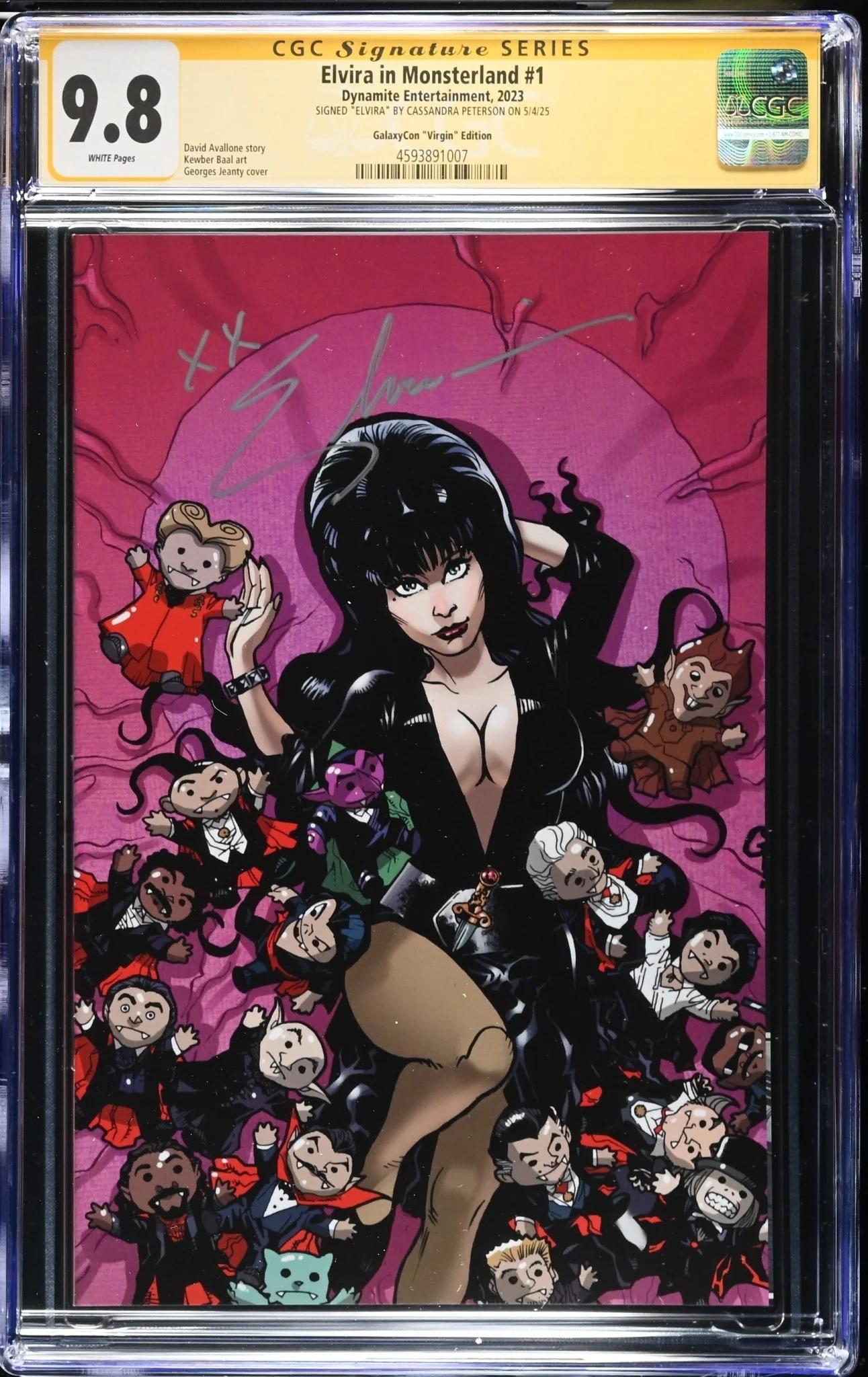 Elvira In Monsterland #1 GalaxyCon Jeanty Exclusive Virgin Variant CGC SS 9.8 Signed by: Cassandra Peterson - Image 3