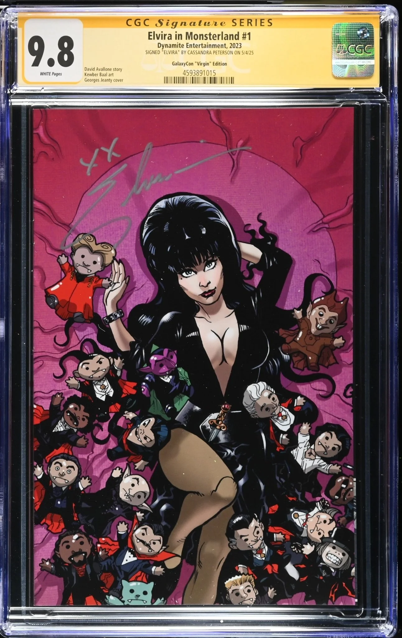 Elvira In Monsterland #1 GalaxyCon Jeanty Exclusive Virgin Variant CGC SS 9.8 Signed by: Cassandra Peterson - Image 7