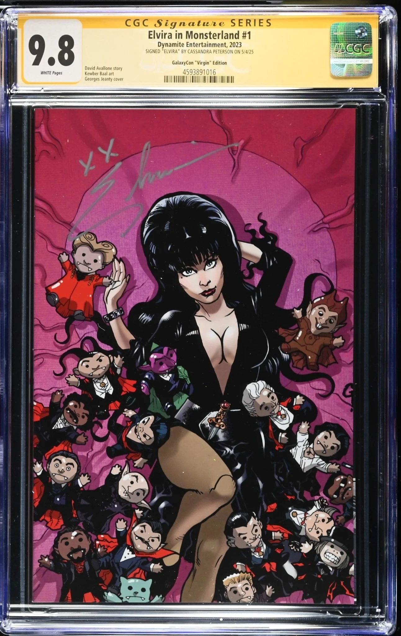 Elvira In Monsterland #1 GalaxyCon Jeanty Exclusive Virgin Variant CGC SS 9.8 Signed by: Cassandra Peterson - Image 9