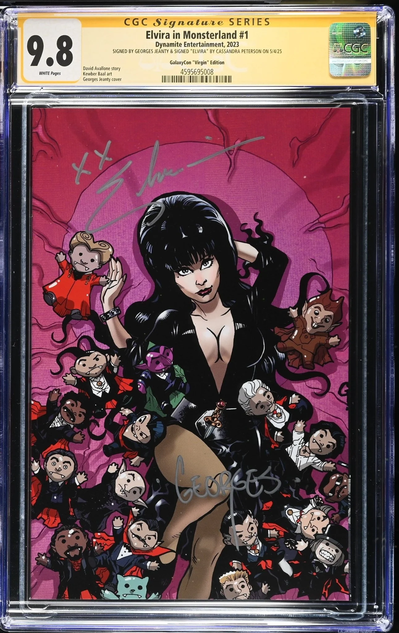 Elvira In Monsterland #1 GalaxyCon Exclusive Virgin Variant CGC SS 9.8 Signed by: Cassandra Peterson & Georges Jeanty - Image 5