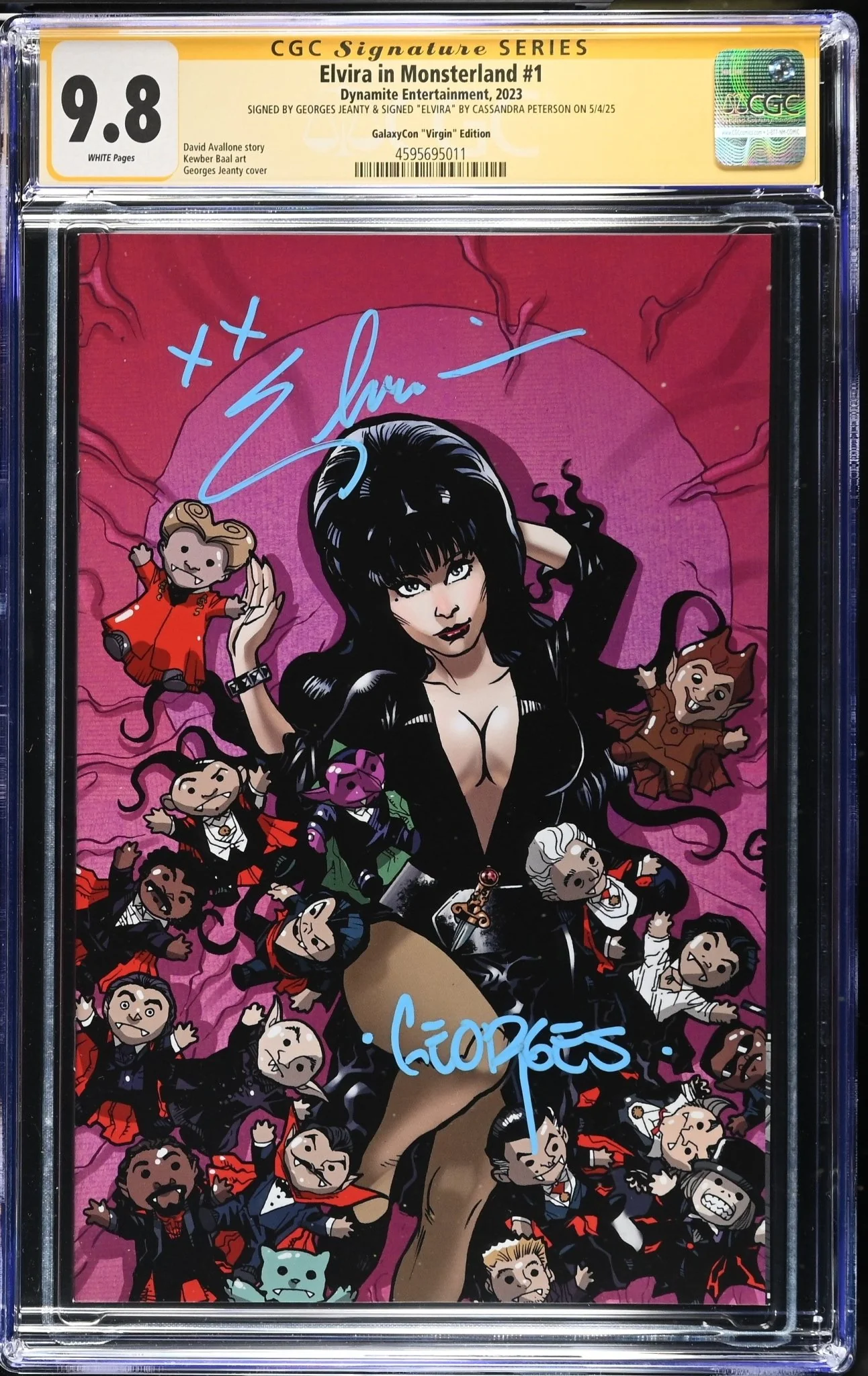 Elvira In Monsterland #1 GalaxyCon Exclusive Virgin Variant CGC SS 9.8 Signed by: Cassandra Peterson & Georges Jeanty - Image 6
