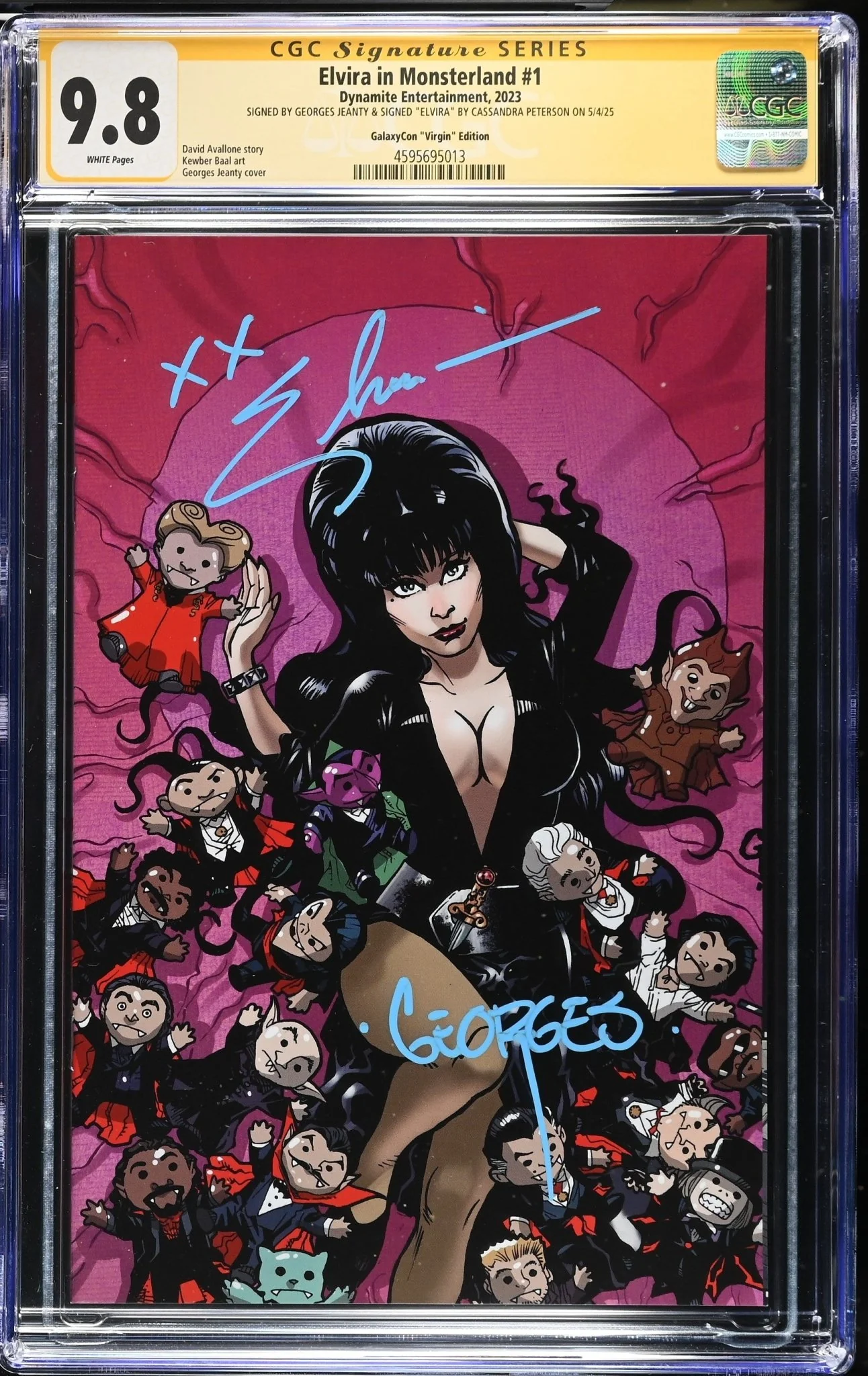 Elvira In Monsterland #1 GalaxyCon Exclusive Virgin Variant CGC SS 9.8 Signed by: Cassandra Peterson & Georges Jeanty - Image 8