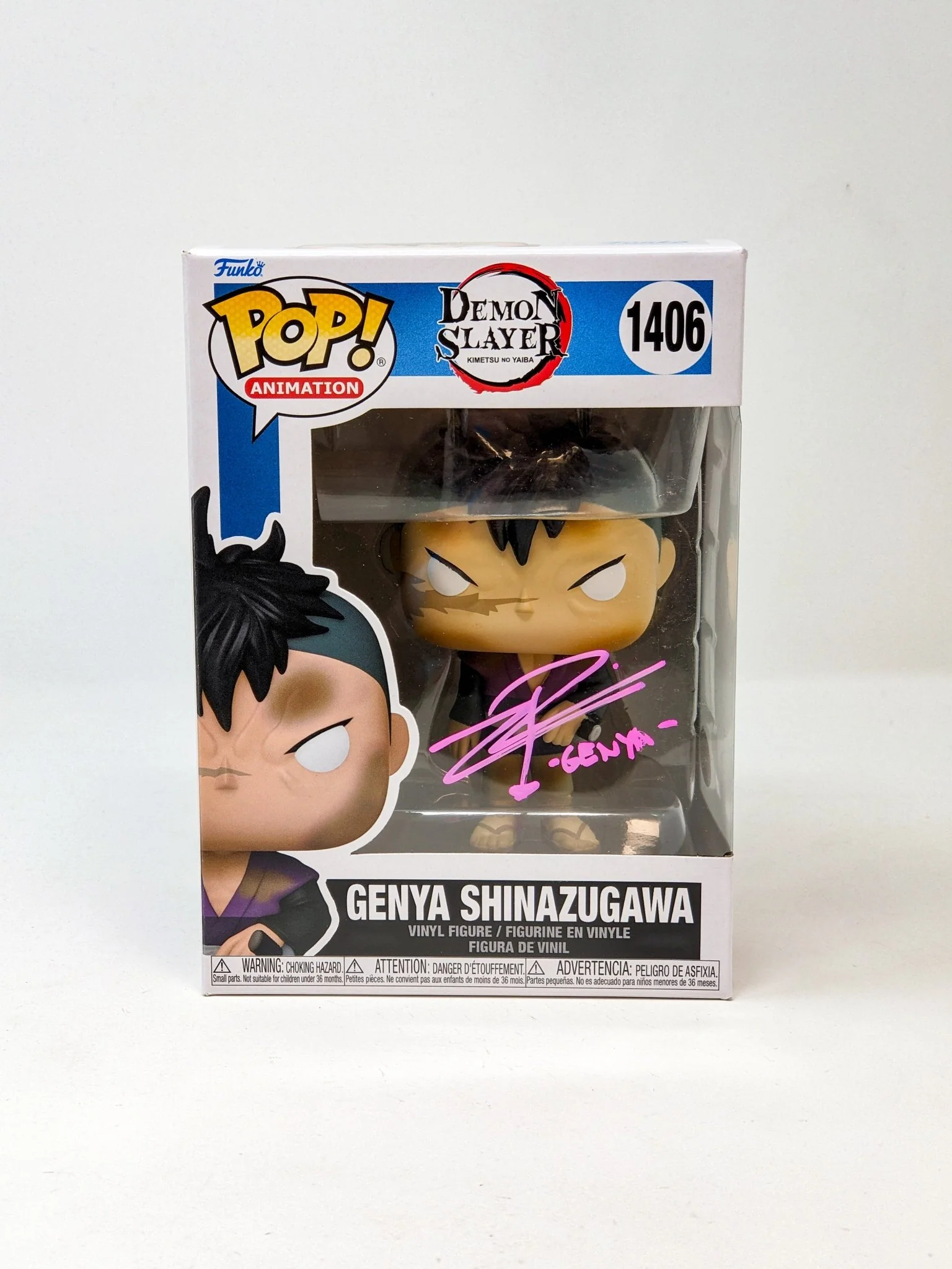 Zeno Robinson Demon Slayer Genya Shinazugawa #1406 Signed Funko Pop JSA Certified Autograph - Image 4