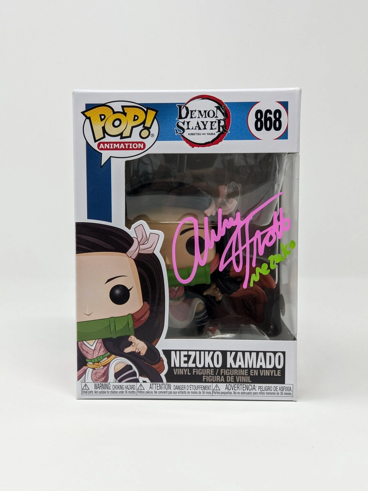 Abby Trott Demon Slayer Nezuko Kamado #868 Signed Funko Pop JSA Certified Autograph - Image 6