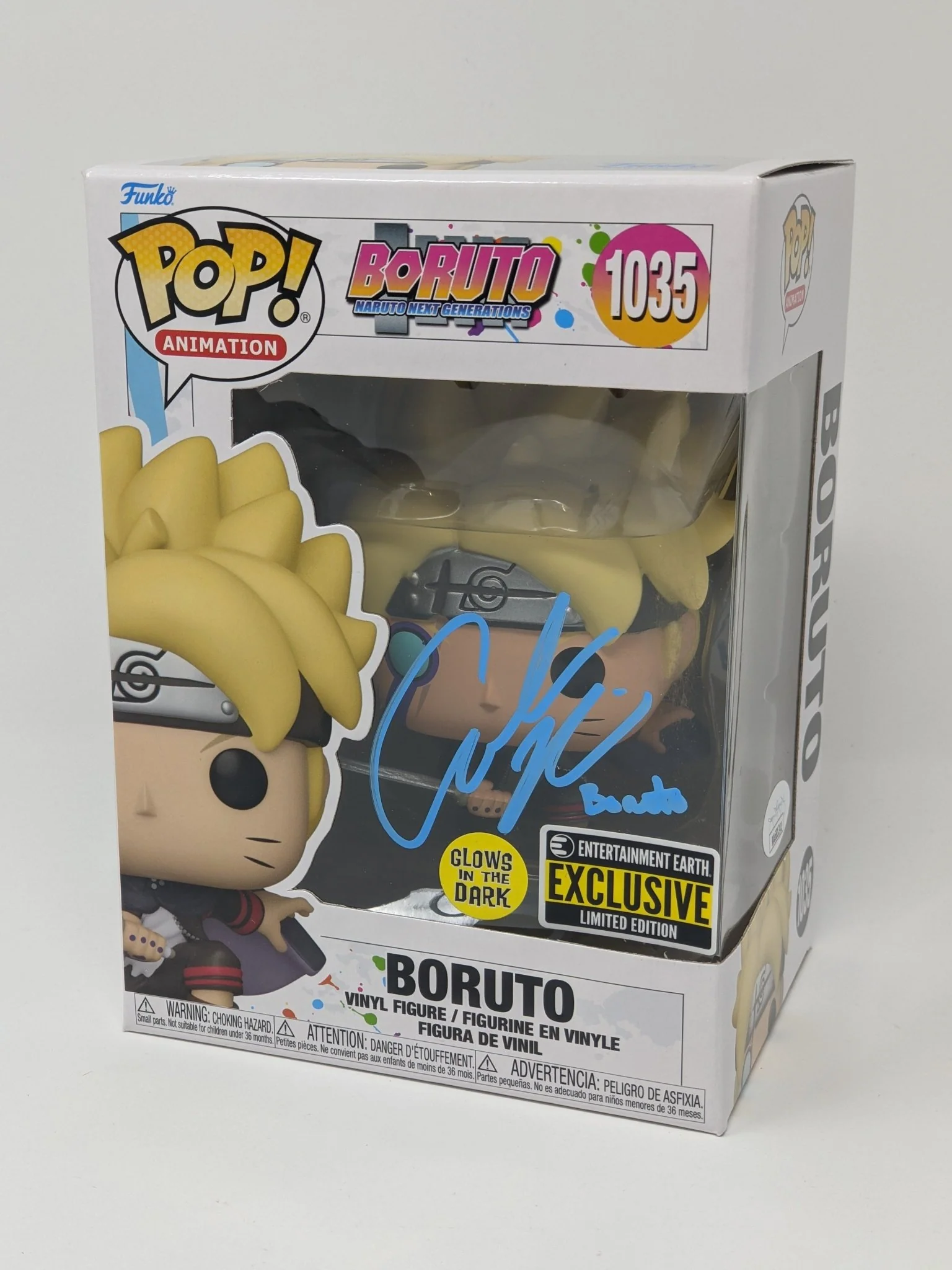 Amanda C. Miller Boruto Uzamki #1035 Exclusive Glow Signed Funko Pop JSA Certified Autograph - Image 2