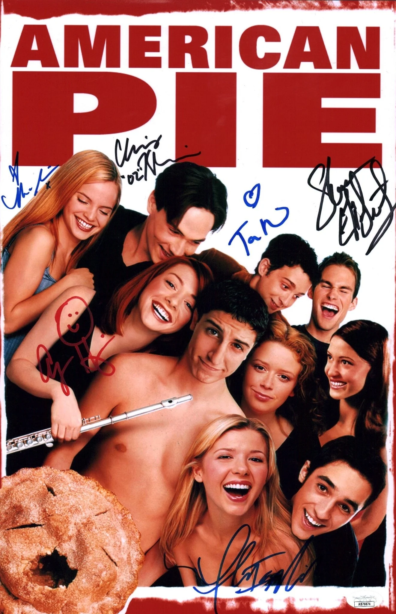 American Pie 11x17 Photo Poster Cast x6 Signed Reid Elizabeth Nicholas Suvari Klein Hannigan JSA Certified Autograph - Image 4