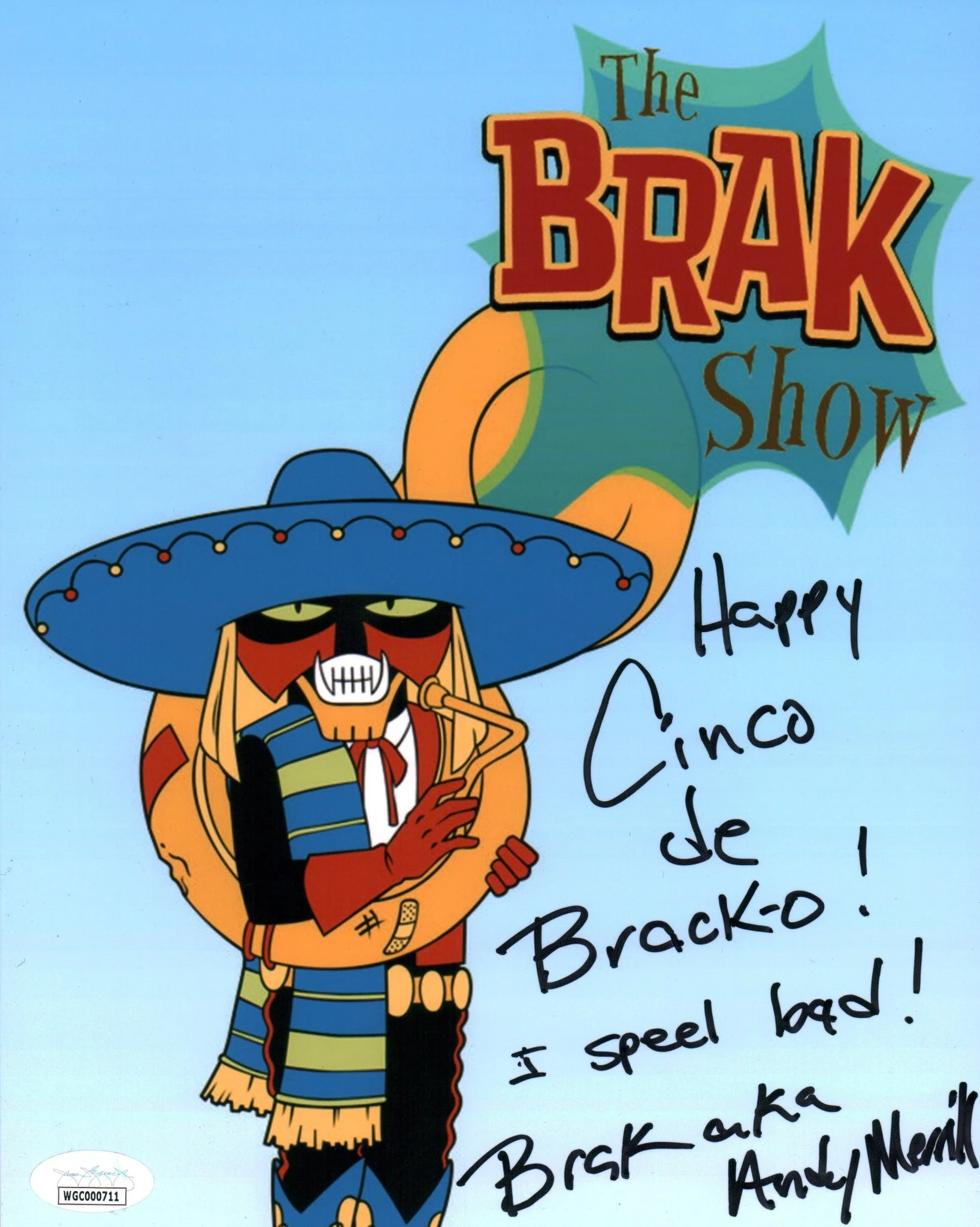 Andy Merrill The Brak Show 8x10 Photo Signed JSA Certified Autograph