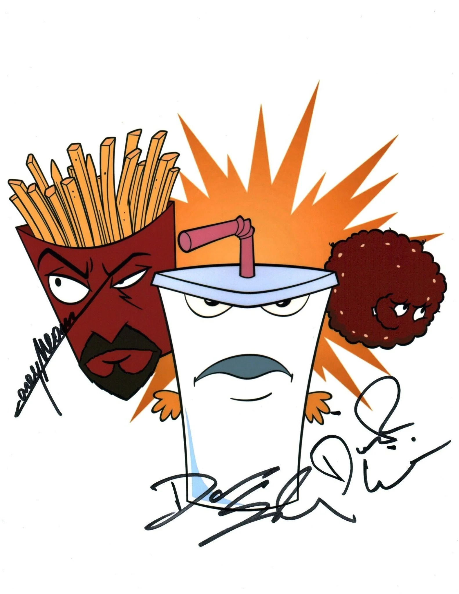 Aqua Teen Hunger Force 11x14 Photo Poster Cast x3 Signed Snyder, Willis, Means JSA Certified Autograph - Image 2