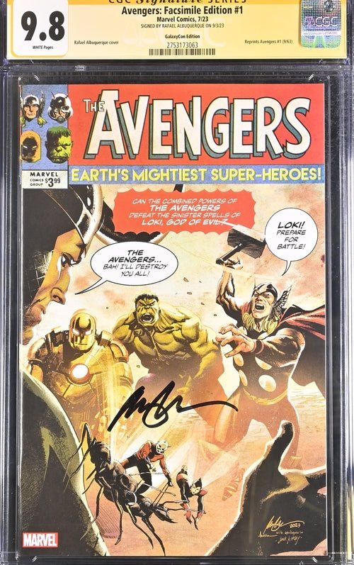 Avengers: Facsimile Edition #1 GalaxyCon Edition Marvel Comics CGC Signature Series 9.8 Signed Rafael Albuquerque - Image 10