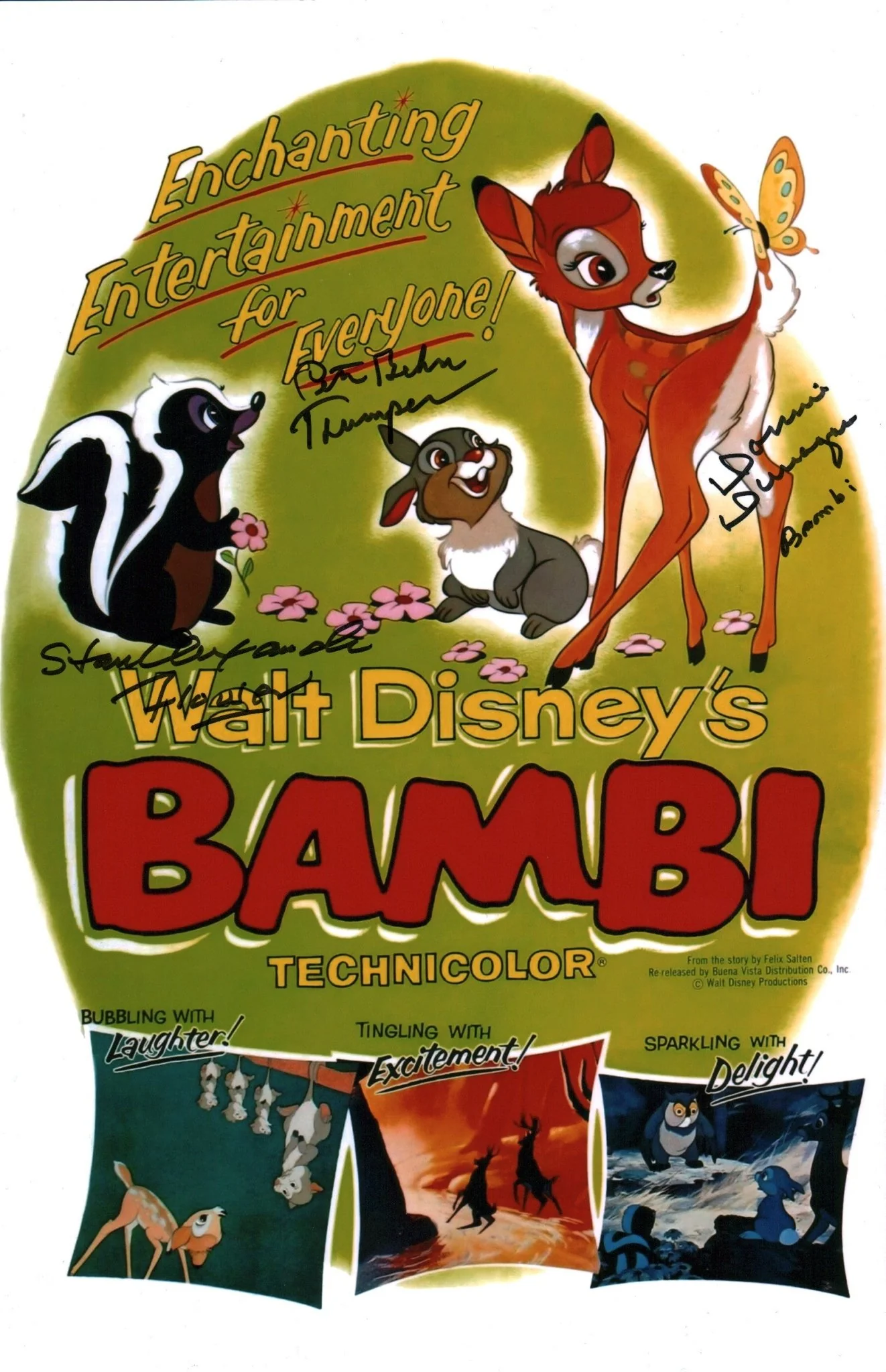 Bambi 11x17 Cast Photo Poster Signed x3 Signed Behn, Dunagan, Alexander JSA Certified Autograph - Image 5