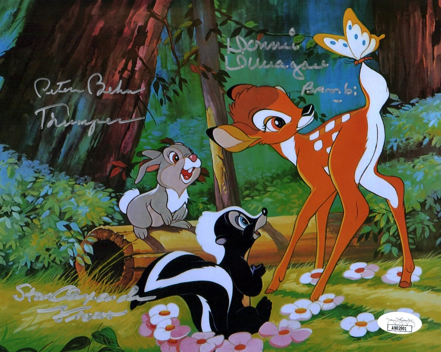 Bambi 8x10 Cast Photo Signed x3 Signed Behn, Dunagan, Alexander JSA Certified Autograph - Image 2