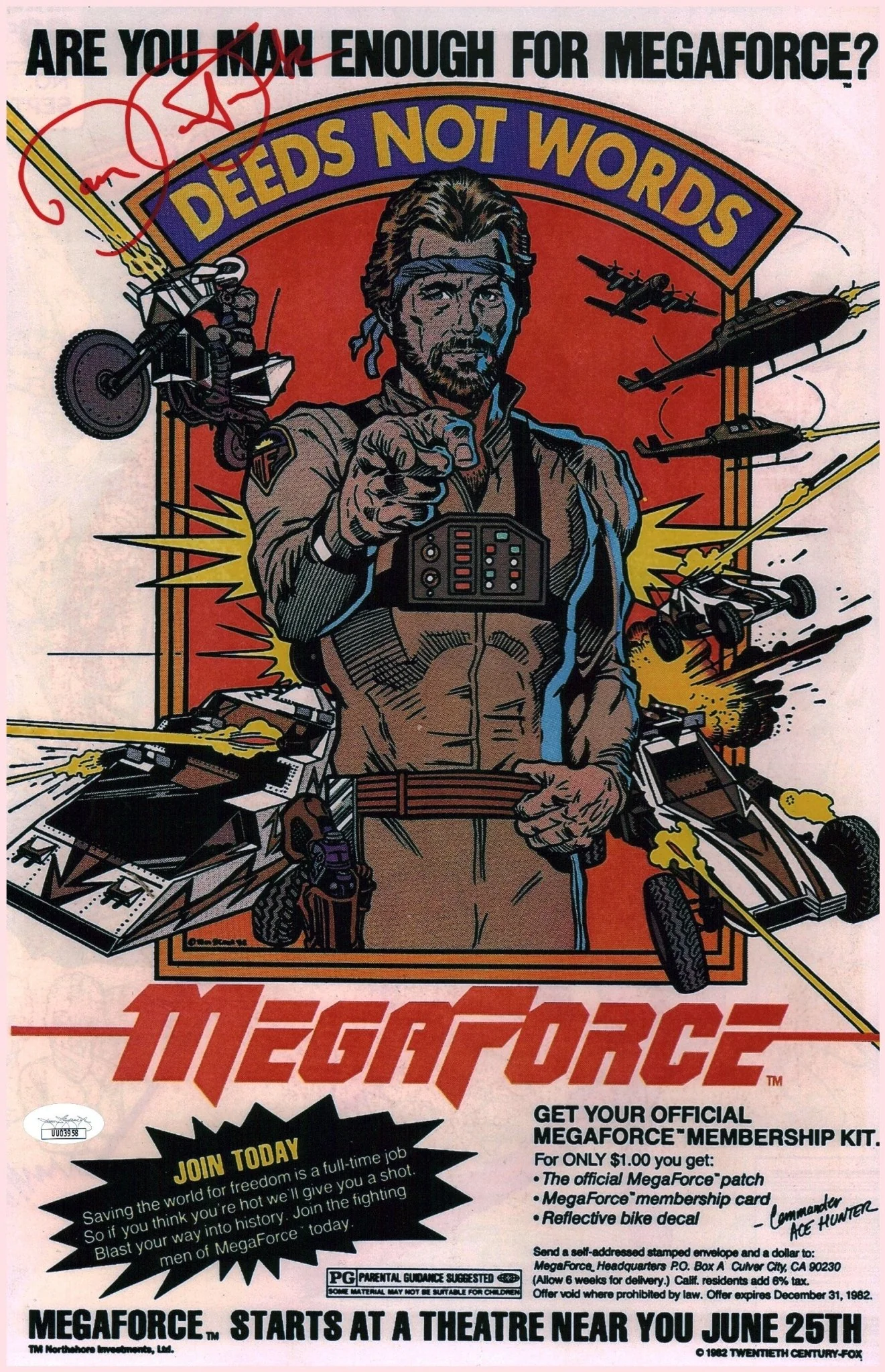 Barry Bostwick Megaforce 11x17 Signed Photo Poster JSA Certified Autograph - Image 2