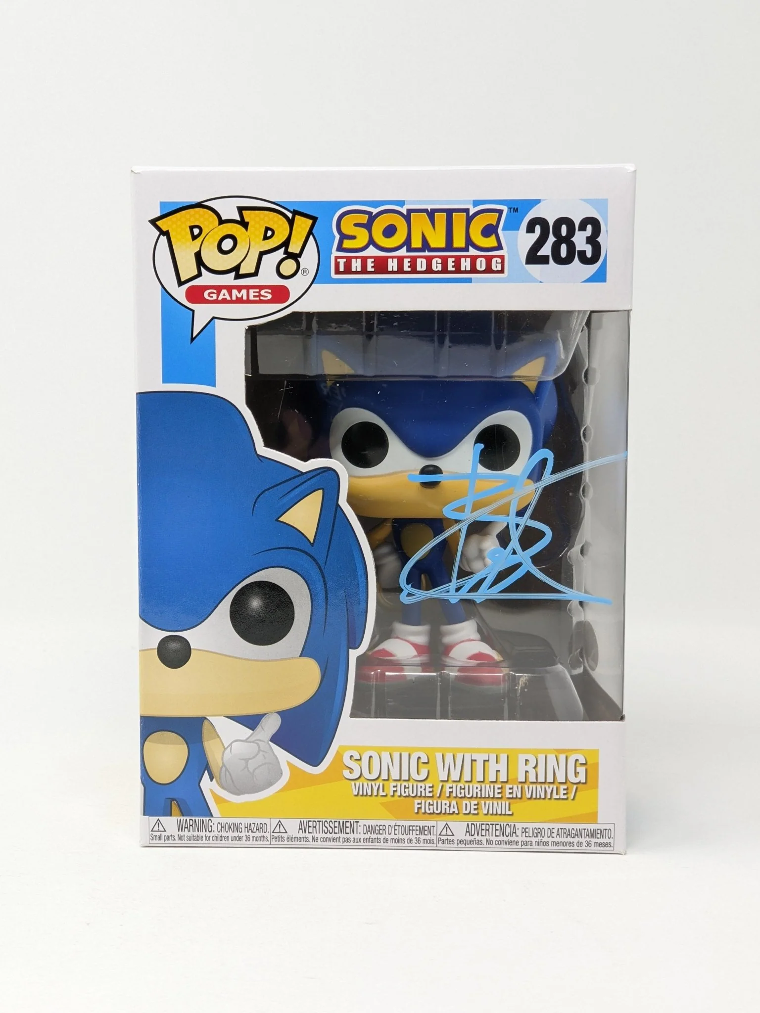 Ben Schwartz Sonic the Hedgehog Sonic with Ring #283 Signed Funko Pop JSA Certified Autograph - Image 2