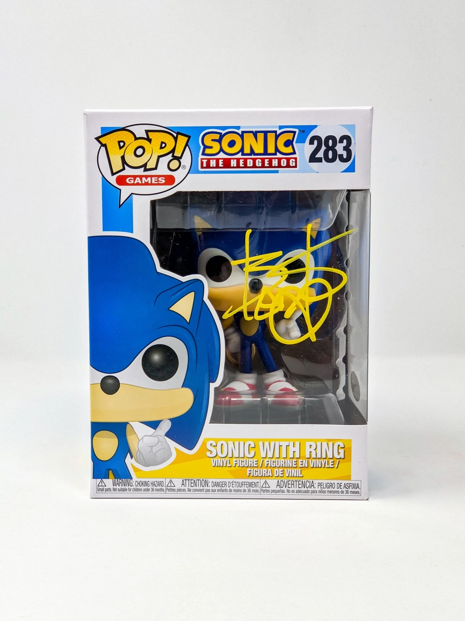 Ben Schwartz Sonic the Hedgehog Sonic with Ring #283 Signed Funko Pop JSA Certified Autograph - Image 3