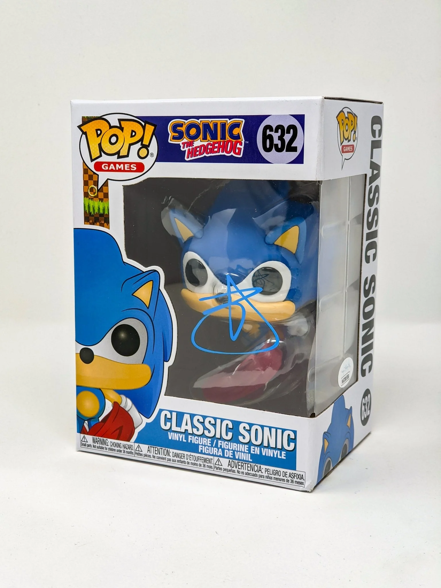 Ben Schwartz Sonic the Hedgehog Classic Sonic #632 Signed Funko Pop JSA Certified Autograph - Image 3