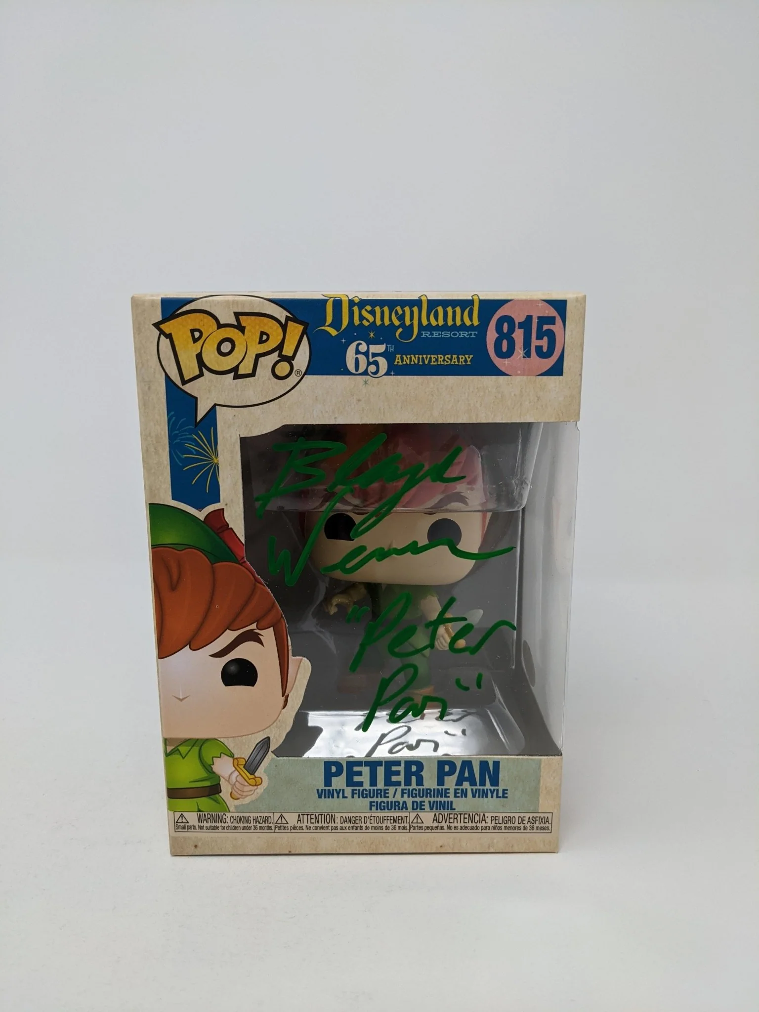 Blayne Weaver Peter Pan #815 Signed Funko Pop JSA Certified Autograph - Image 2