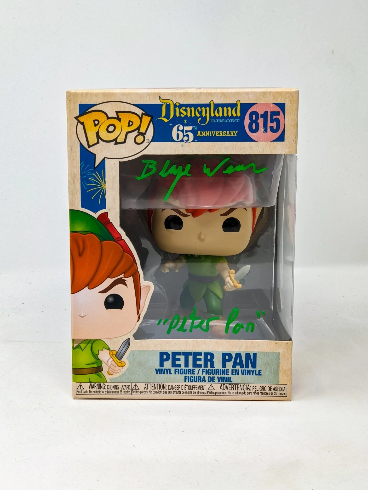 Blayne Weaver Peter Pan #815 Signed Funko Pop JSA Certified Autograph - Image 4