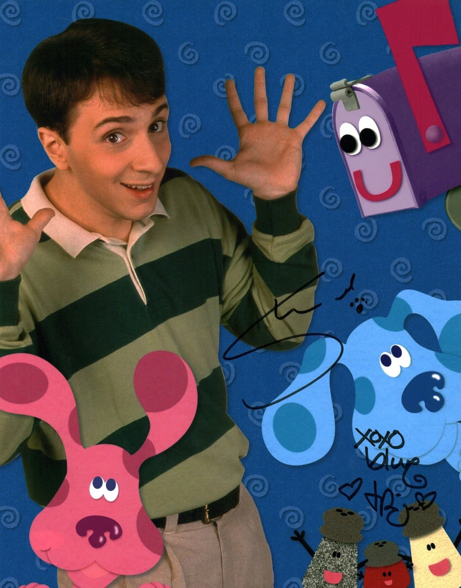 Blue's Clues 11x14 Photo Poster Cast x2 Signed Burns, Johnson JSA Certified Autograph - Image 2