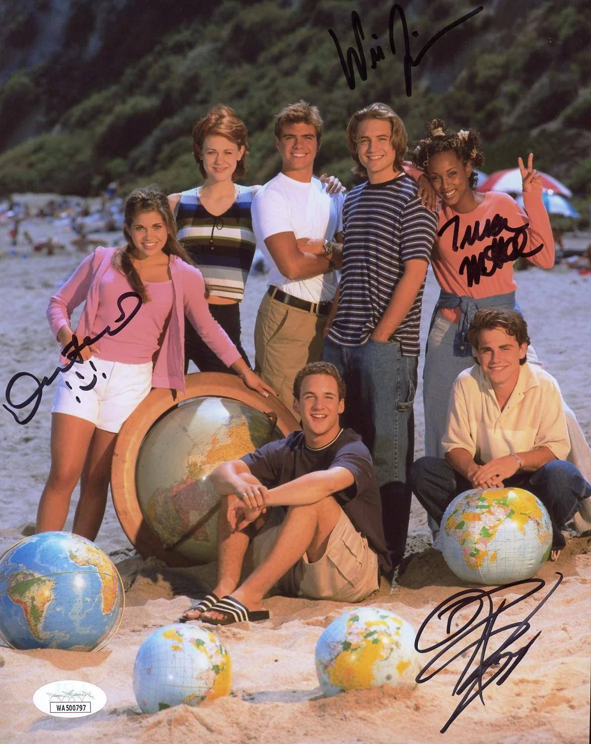 Boy Meets World 8x10 Signed Photo Cast x4 Fishel, Friedle, McGee, Strong JSA Certified Autograph