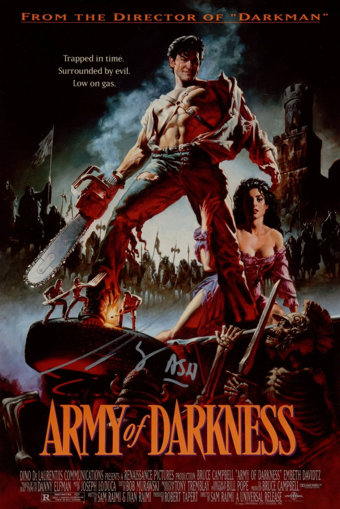 Bruce Campbell Army of Darkness 8x12 Signed Photo JSA Certified Autograph