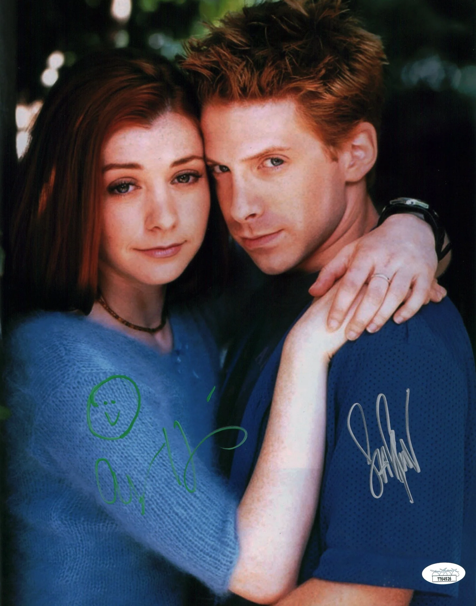 Buffy the Vampire Slayer 11x14 Photo Poster Cast x2 Signed Hannigan Green JSA Certified Autograph - Image 2