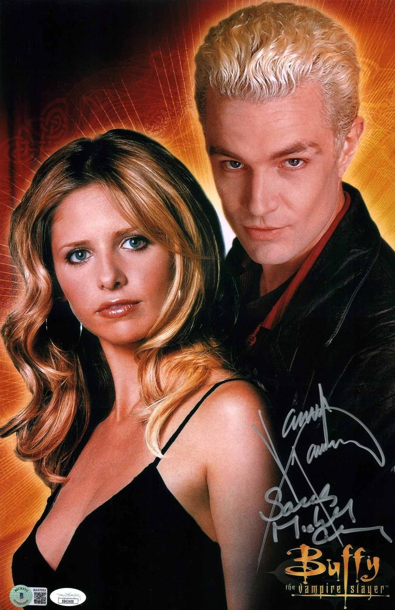 Buffy the Vampire Slayer 11x17 Photo Poster Cast x2 Signed Gellar Marsters Beckett JSA Certified Autograph - Image 4