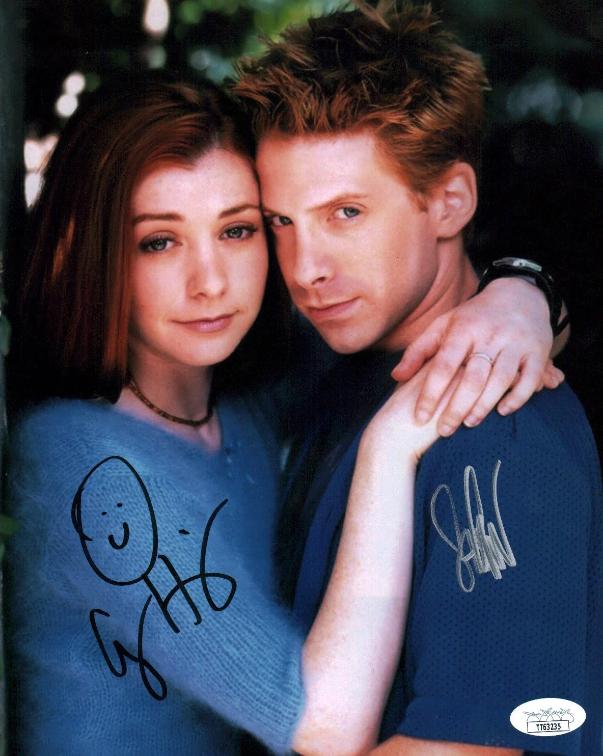Buffy the Vampire Slayer 8x10 Signed Cast x2 Hannigan, Green JSA Certified Autograph - Image 2