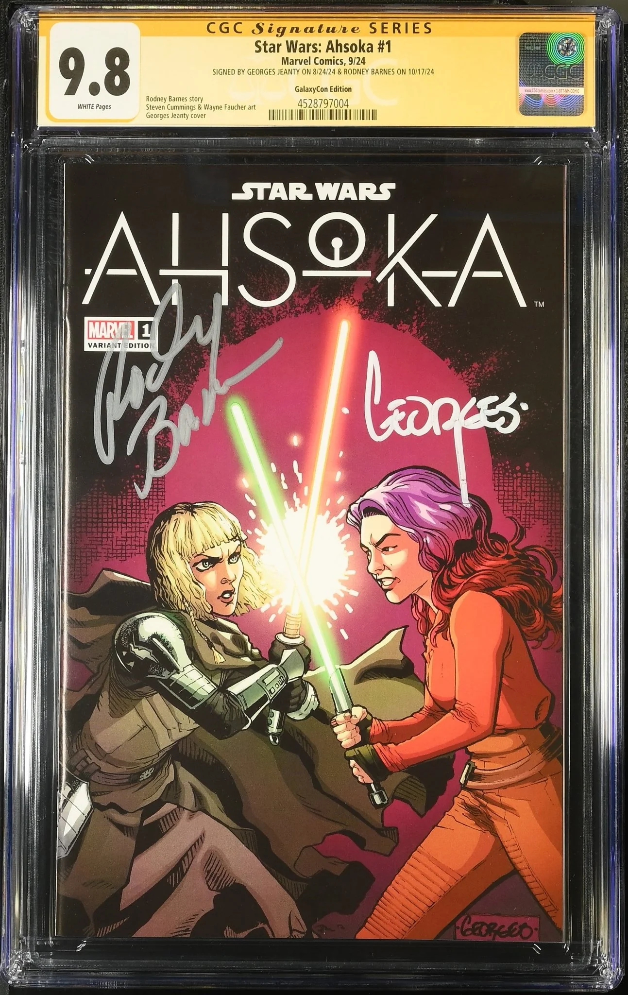 Ahsoka #1 Galaxycon Exclusive CGC SS 9.8 Signed by: Georges Jeanty & Rodney Barnes - Image 2