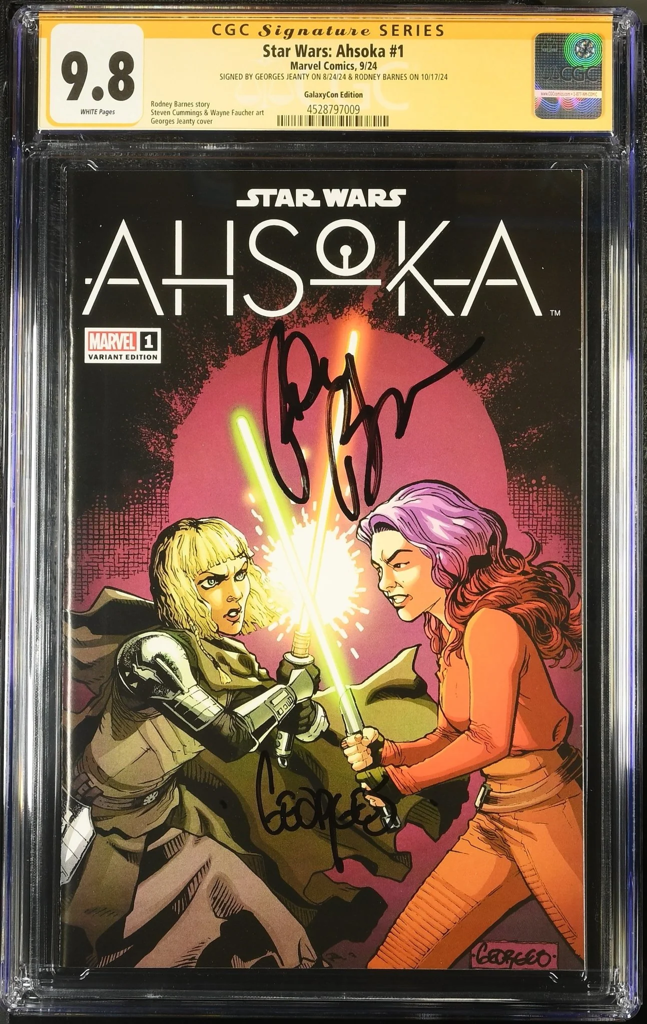 Ahsoka #1 Galaxycon Exclusive CGC SS 9.8 Signed by: Georges Jeanty & Rodney Barnes - Image 4