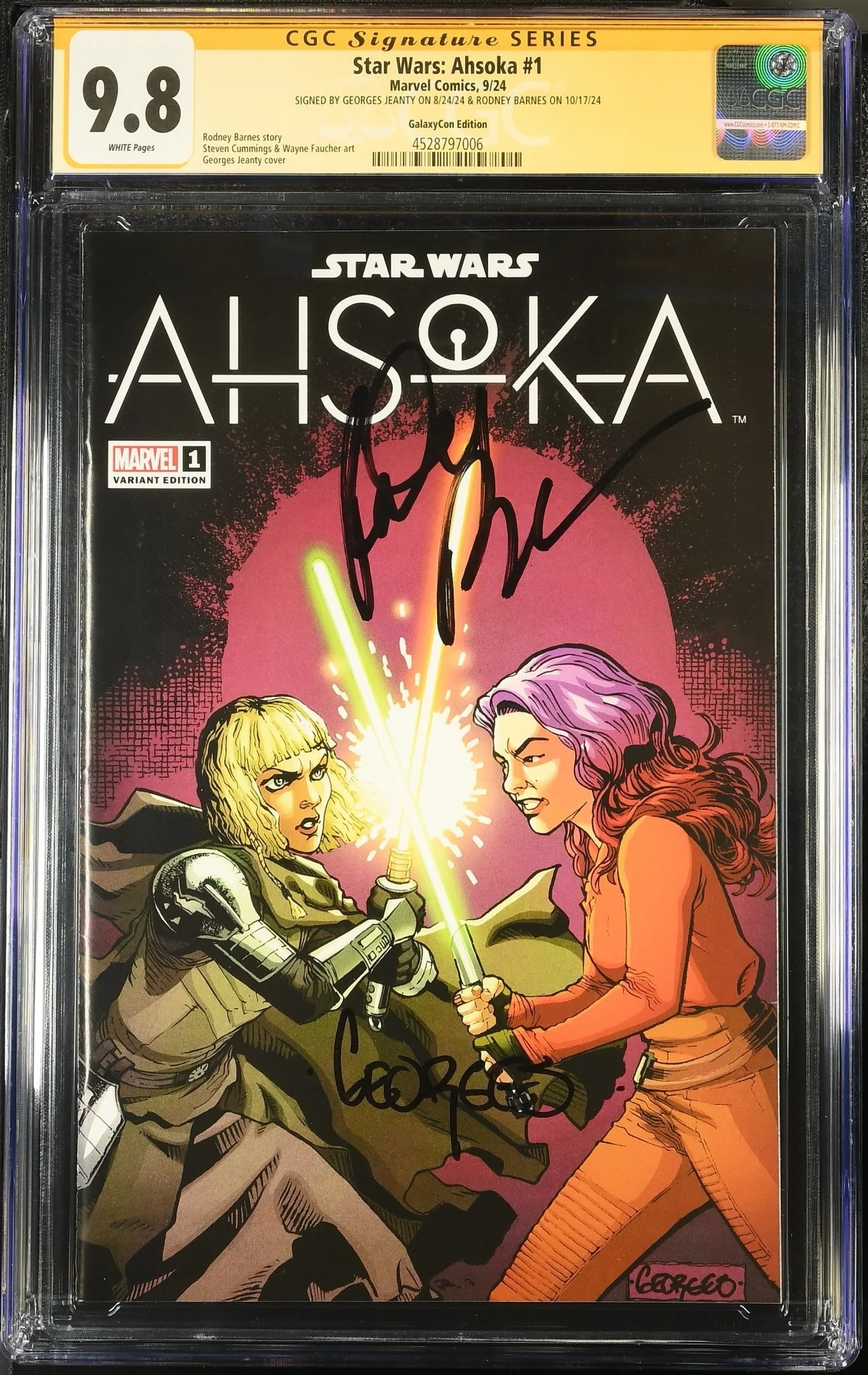 Ahsoka #1 Galaxycon Exclusive CGC SS 9.8 Signed by: Georges Jeanty & Rodney Barnes - Image 5