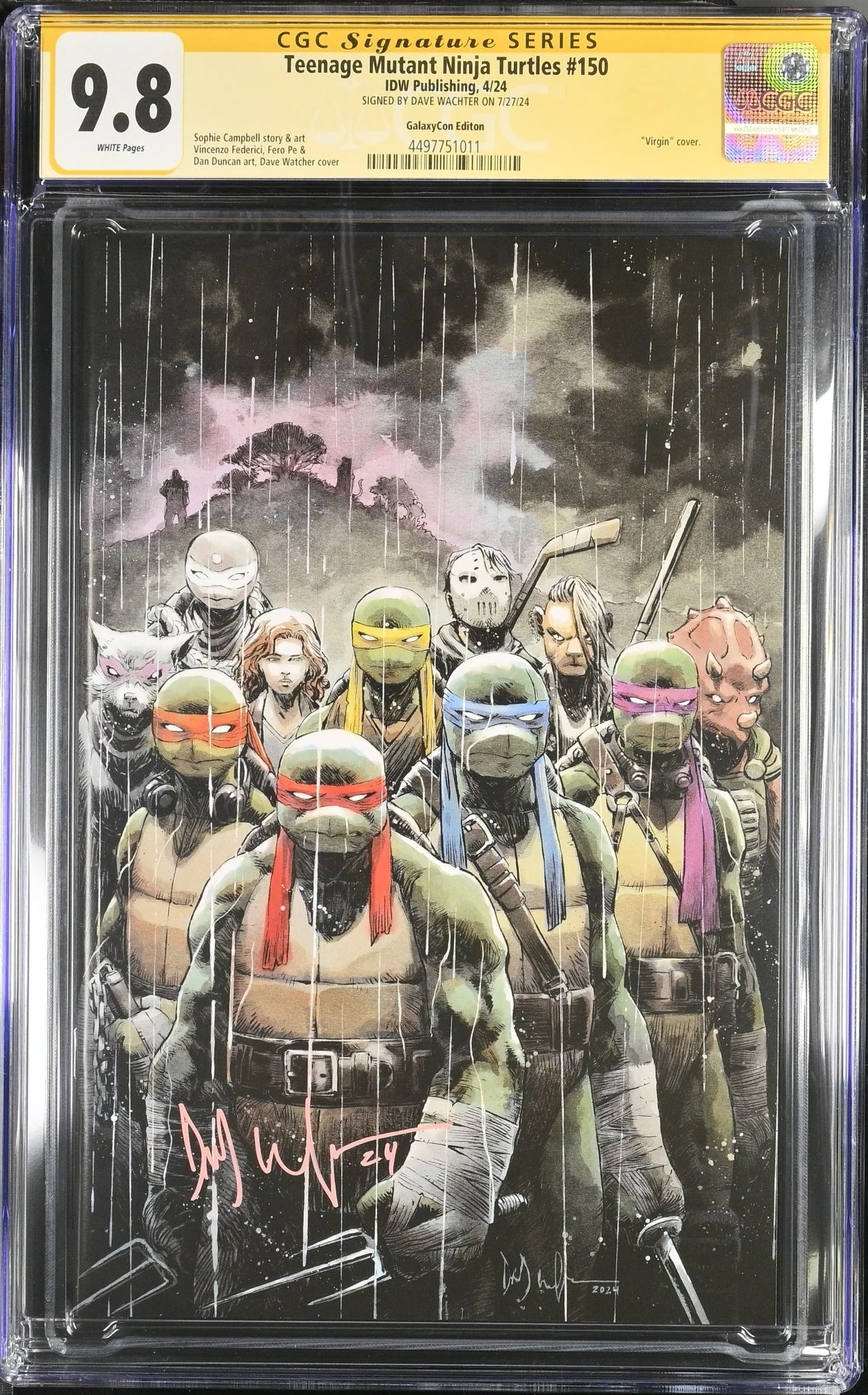 Teenage Mutant Ninja Turtles #150 GalaxyCon Exclusive Virgin Variant CGC Signature Series 9.8 Signed Dave Wachter - Image 10