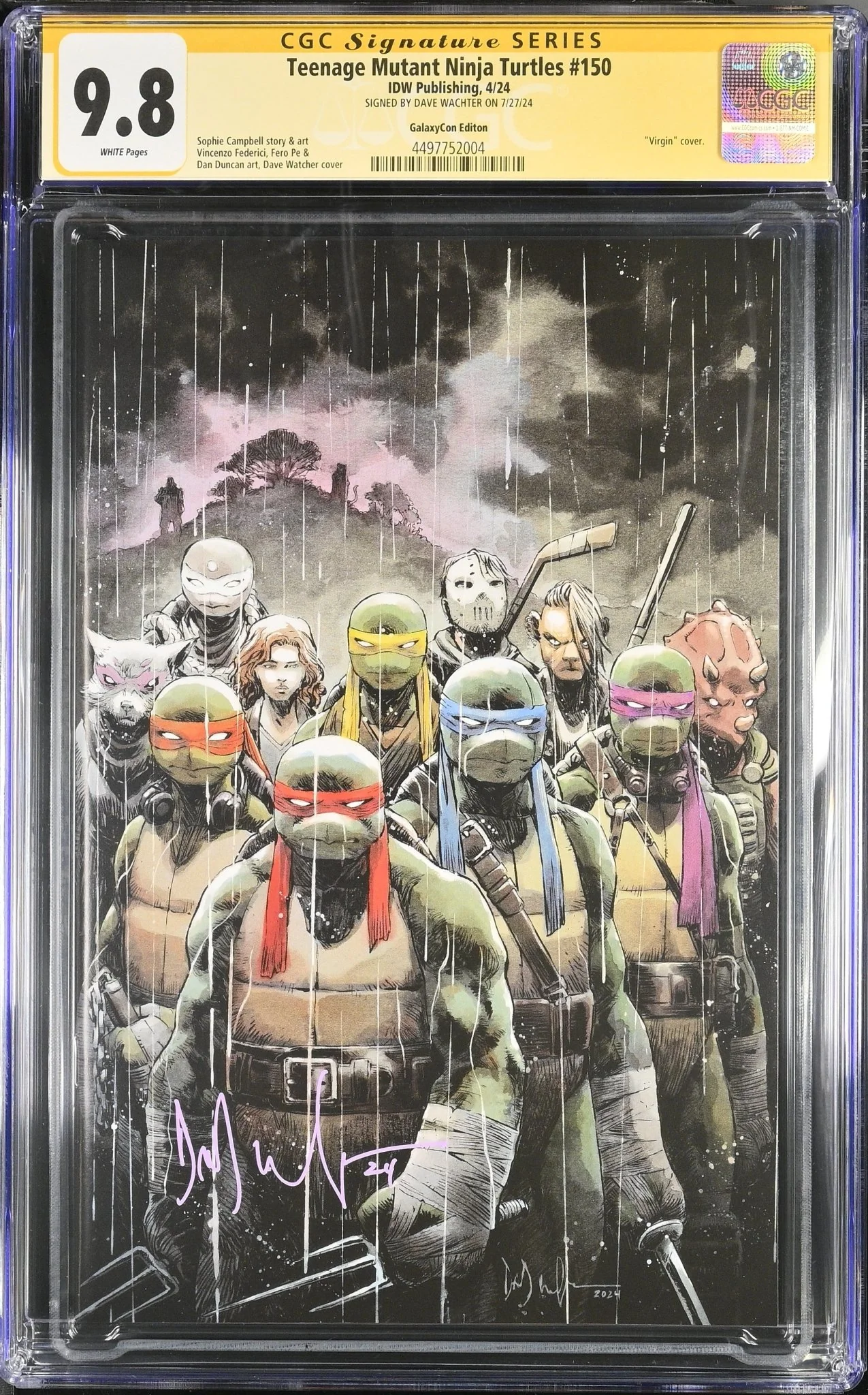 Teenage Mutant Ninja Turtles #150 GalaxyCon Exclusive Virgin Variant CGC Signature Series 9.8 Signed Dave Wachter - Image 16