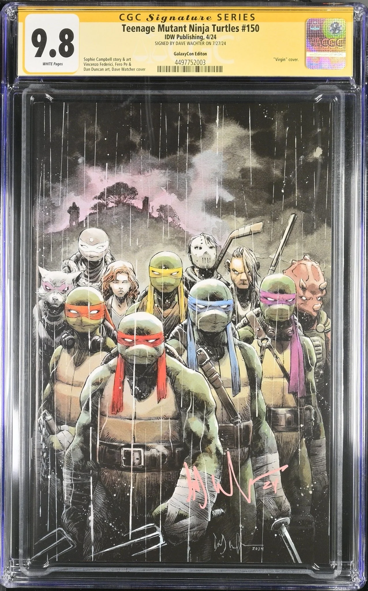 Teenage Mutant Ninja Turtles #150 GalaxyCon Exclusive Virgin Variant CGC Signature Series 9.8 Signed Dave Wachter - Image 17