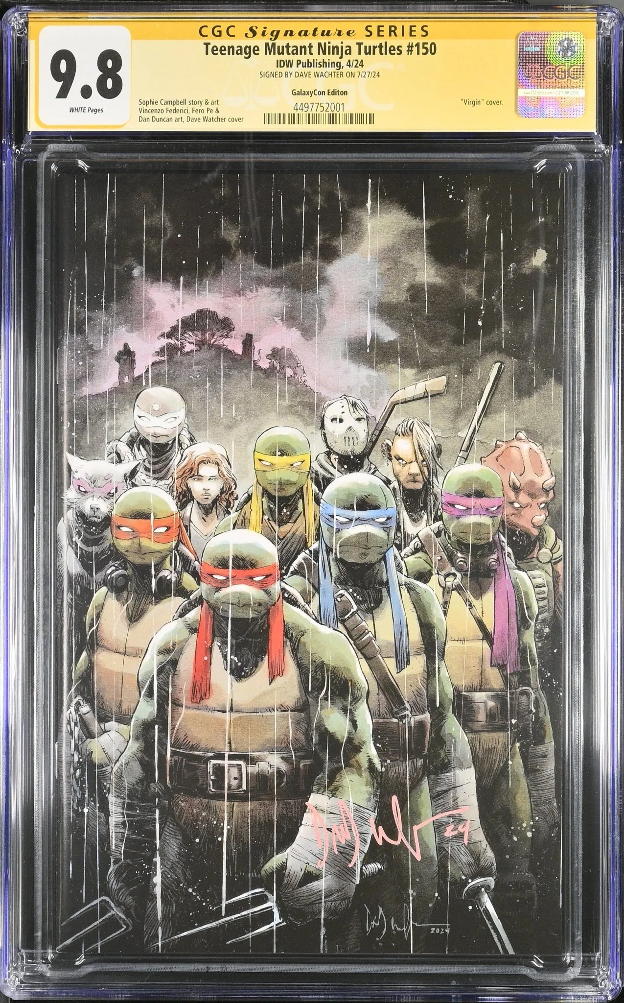 Teenage Mutant Ninja Turtles #150 GalaxyCon Exclusive Virgin Variant CGC Signature Series 9.8 Signed Dave Wachter - Image 19