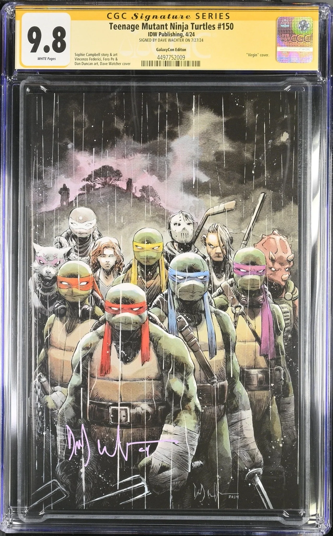 Teenage Mutant Ninja Turtles #150 GalaxyCon Exclusive Virgin Variant CGC Signature Series 9.8 Signed Dave Wachter - Image 24