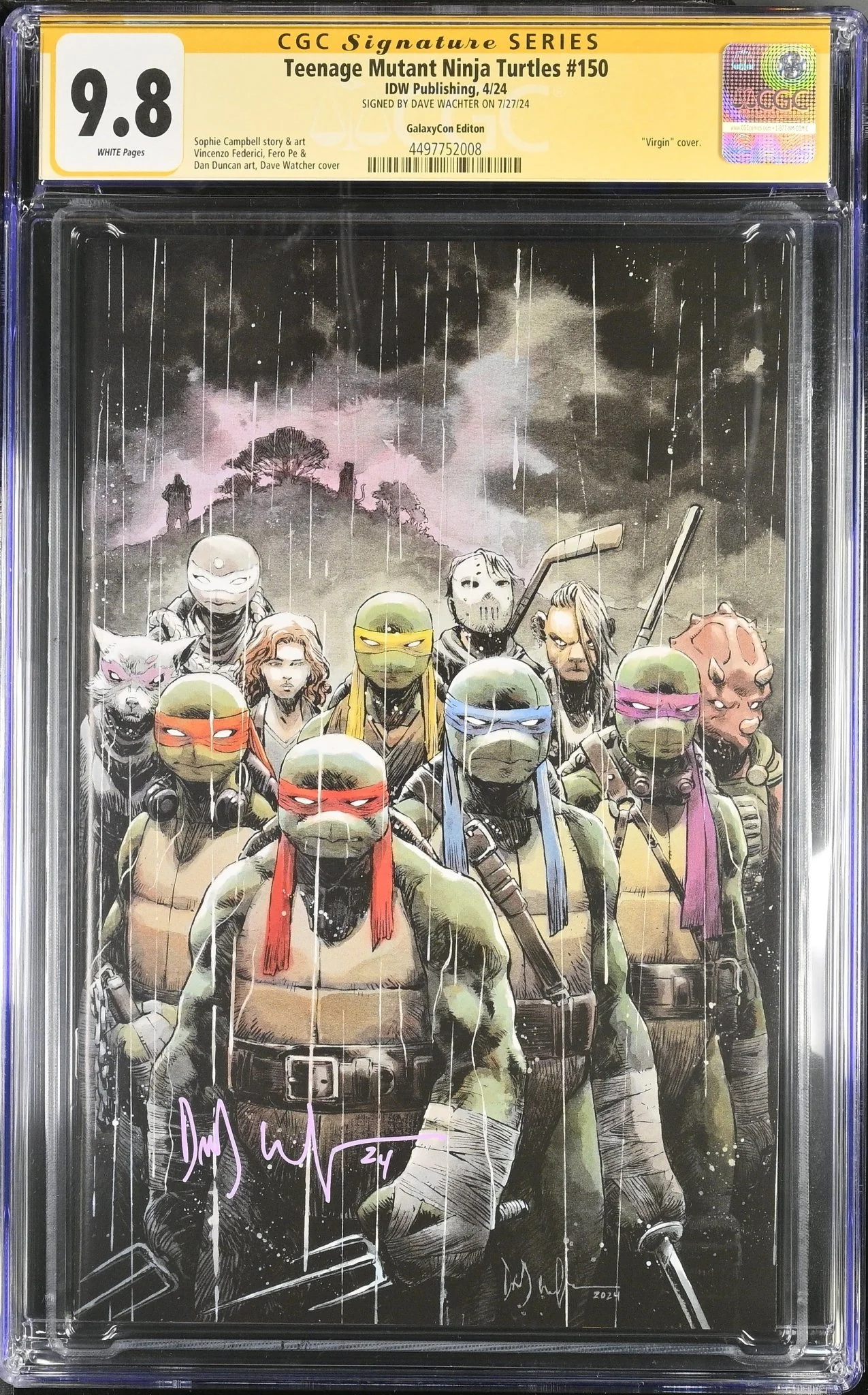 Teenage Mutant Ninja Turtles #150 GalaxyCon Exclusive Virgin Variant CGC Signature Series 9.8 Signed Dave Wachter - Image 25