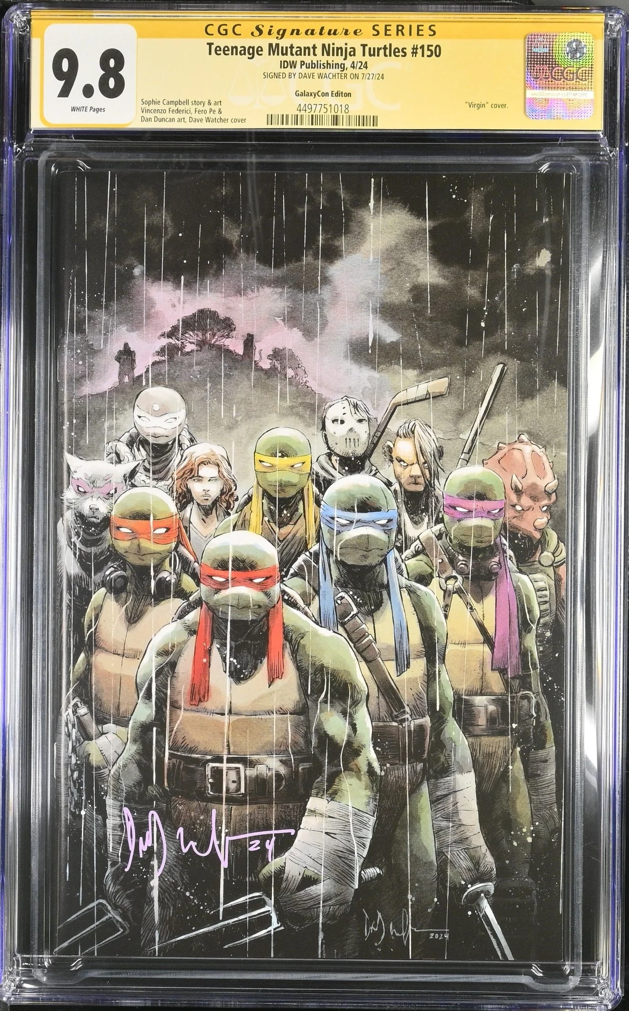 Teenage Mutant Ninja Turtles #150 GalaxyCon Exclusive Virgin Variant CGC Signature Series 9.8 Signed Dave Wachter - Image 28
