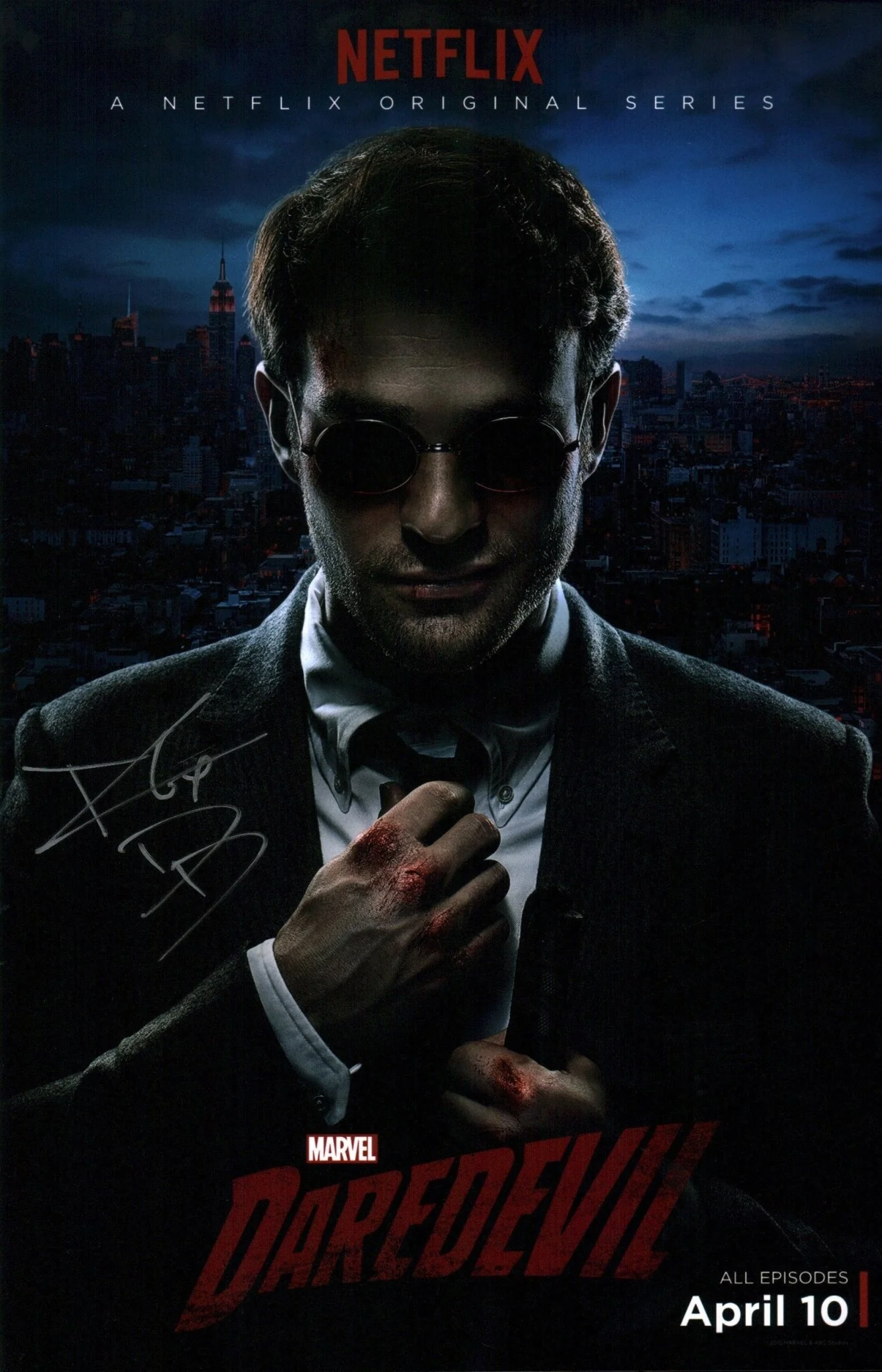 Charlie Cox Daredevil 11x17 Signed Photo Poster JSA Certified Autograph - Image 2