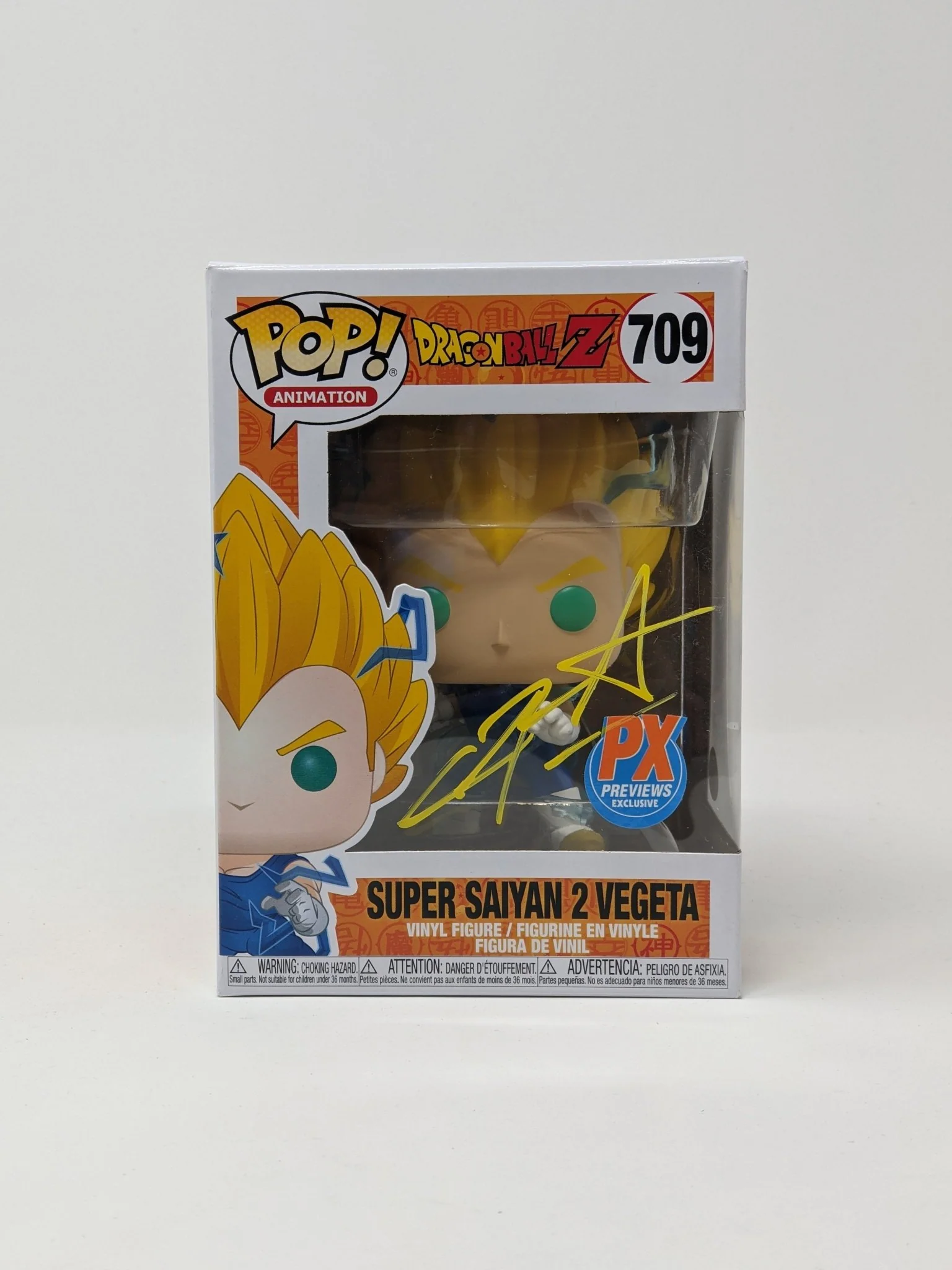 Chris Sabat Dragon Ball Z Super Saiyan 2 Vegeta #709 Exclusive Signed Funko Pop JSA Certified Autograph - Image 2