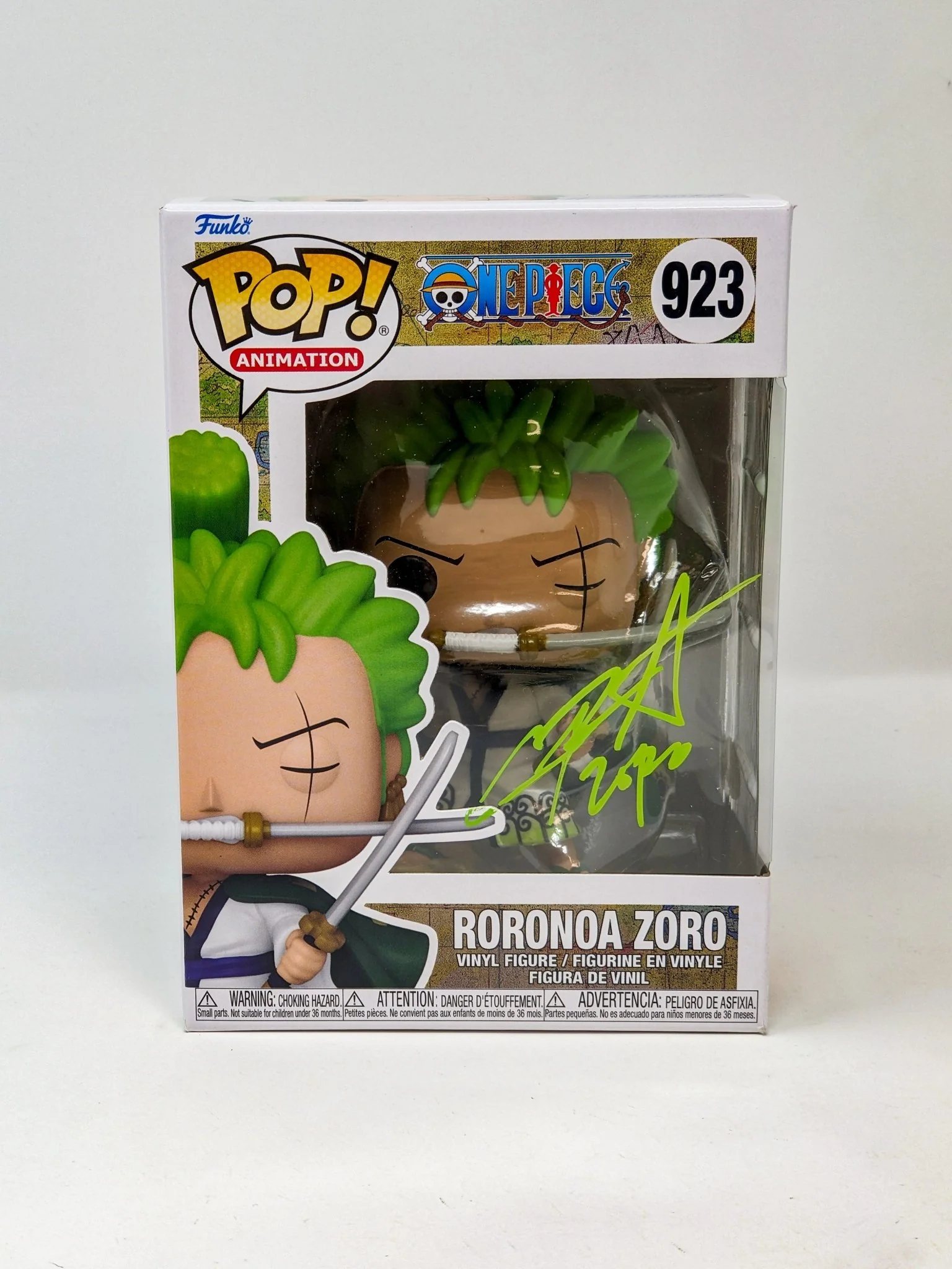 Chris Sabat One Piece Roronoa Zoro #923 Signed Funko Pop JSA Certified Autograph - Image 4