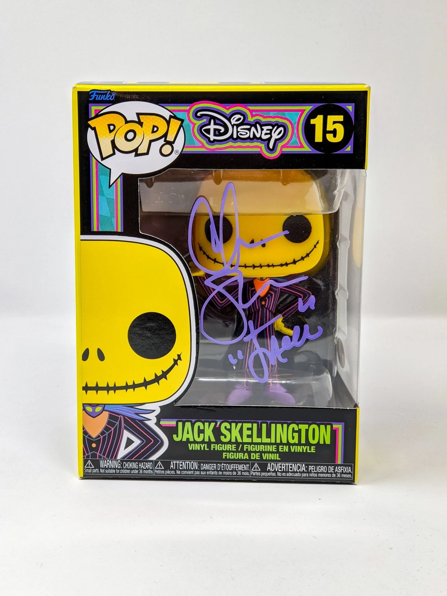Chris Sarandon Disney Nightmare Before Christmas Jack Skellington #15 Black Light Exclusive Signed Funko Pop JSA Certified Autograph - Image 3