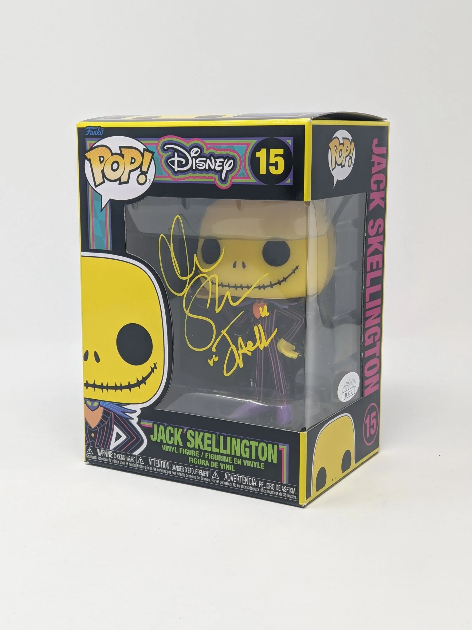 Chris Sarandon Disney Nightmare Before Christmas Jack Skellington #15 Black Light Exclusive Signed Funko Pop JSA Certified Autograph - Image 4