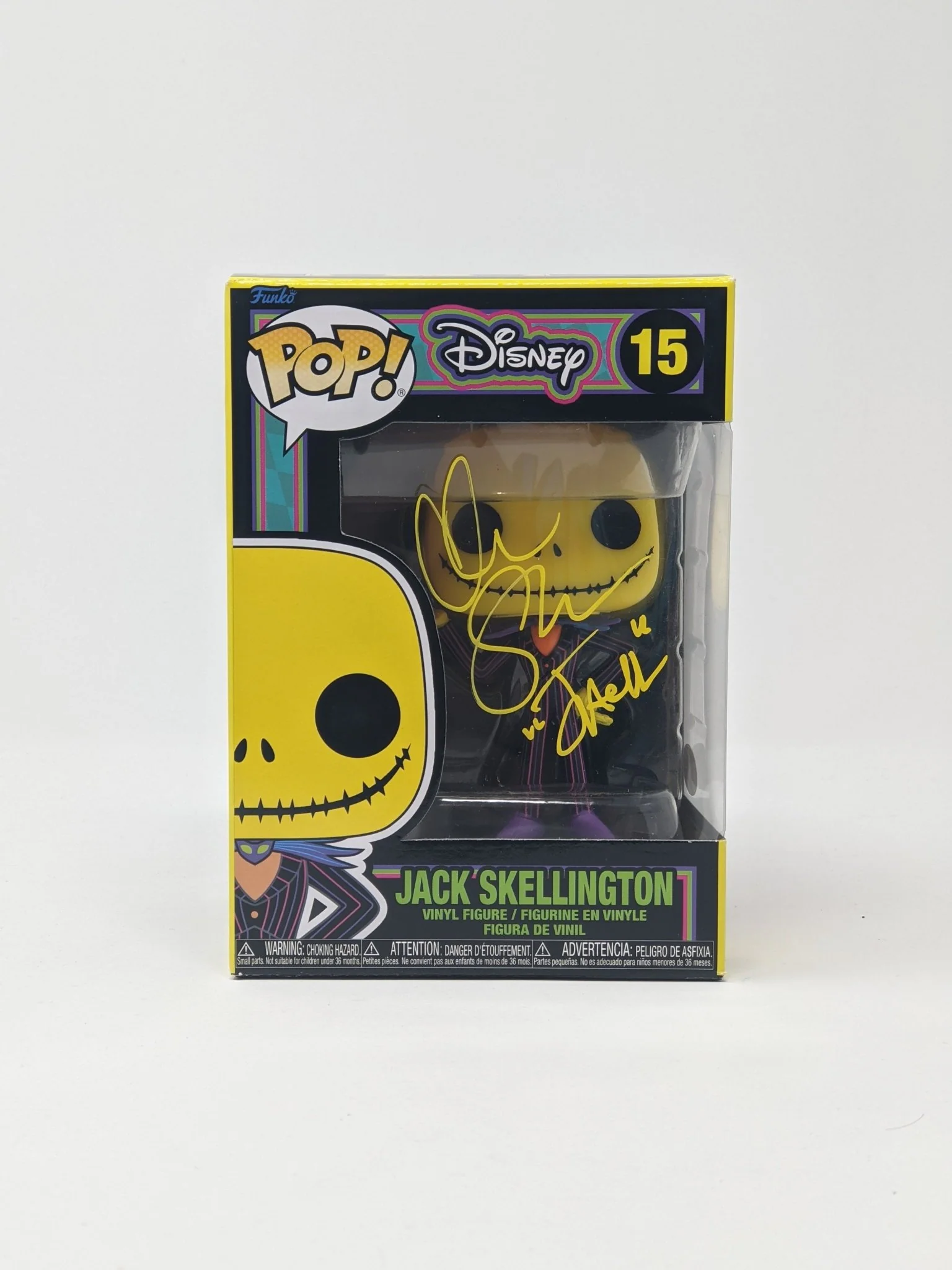 Chris Sarandon Disney Nightmare Before Christmas Jack Skellington #15 Black Light Exclusive Signed Funko Pop JSA Certified Autograph - Image 5