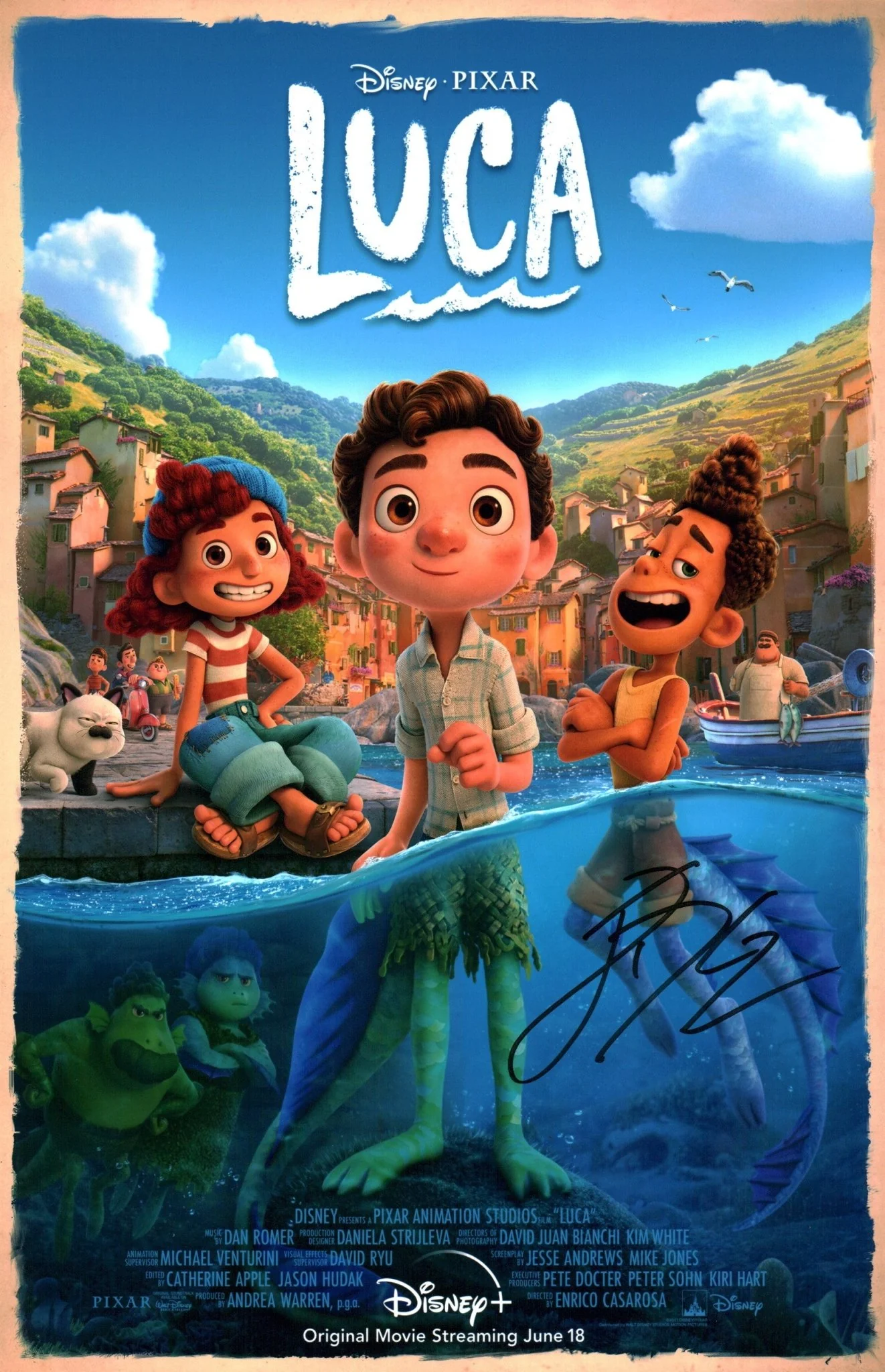 Jack Dylan Grazer Luca 11x17 Signed Photo Poster JSA Certified Autograph - Image 2