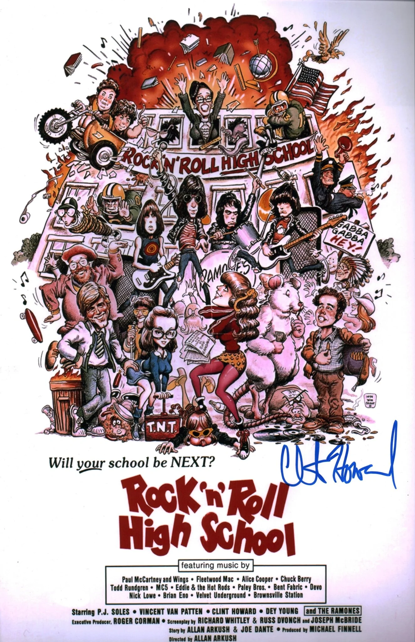Clint Howard Rock 'n' Roll High School 11x17 Signed Photo JSA Certified Autograph - Image 2