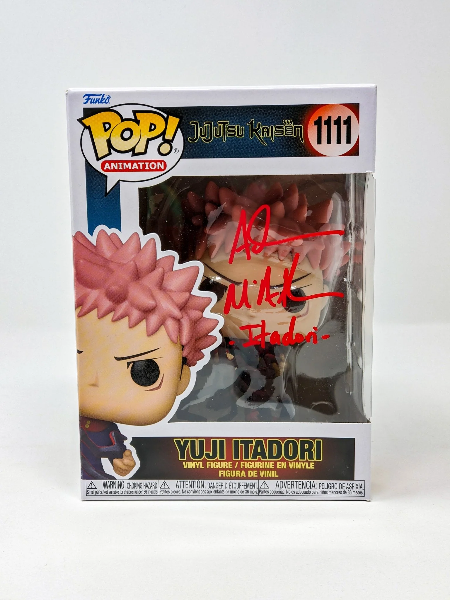 Adam McArthur Jujutsu Kaisen Yuji Itadori #1111  Signed Funko Pop JSA Certified Autograph - Image 3