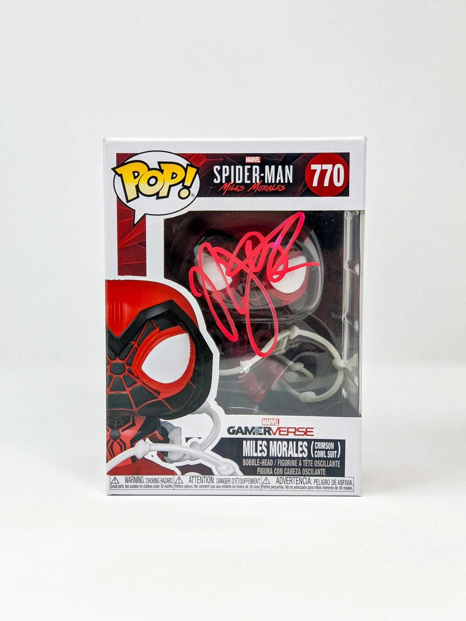 Nadji Jeter Spider-Man Miles Morales Crimson Cowl Suit #770 Signed Funko Pop JSA Certified Autograph - Image 3