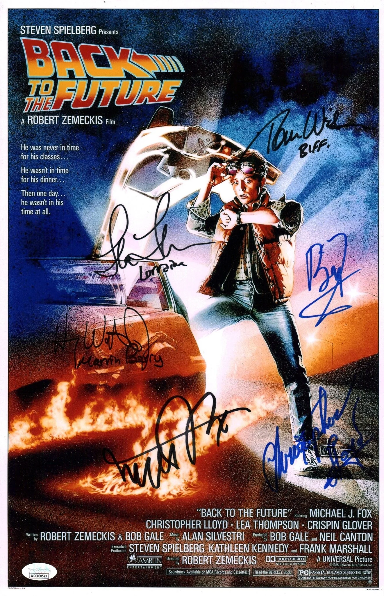 Back to the Future 11x17 Cast x6 Signed Fox Lloyd Waters Wilson Fullilove Thompson  Photo Poster JSA Certified Autograph - Image 2