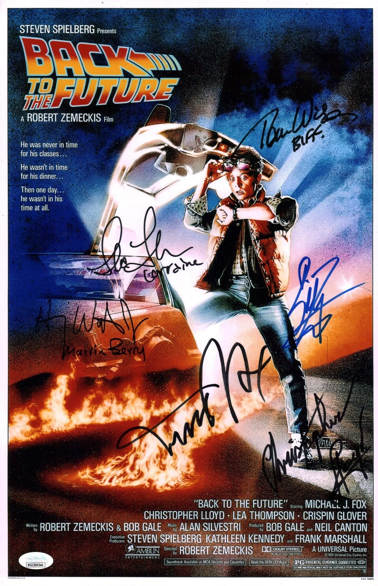 Back to the Future 11x17 Cast x6 Signed Fox Lloyd Waters Wilson Fullilove Thompson  Photo Poster JSA Certified Autograph - Image 4