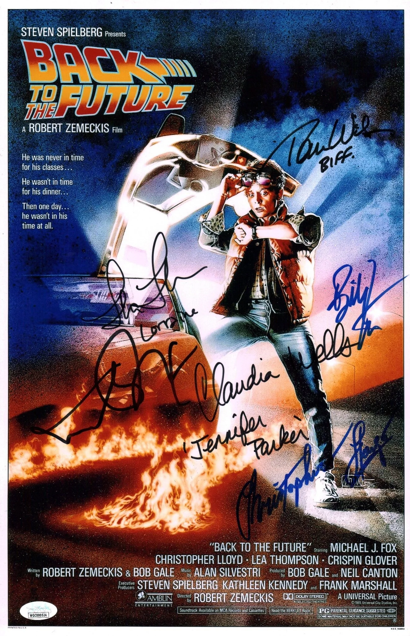 Back To The Future 11x17 Signed Photo Poster Cast x6 Fox, Lloyd, Thompson, Wilson, Wells, Zane JSA Certified Autograph - Image 8